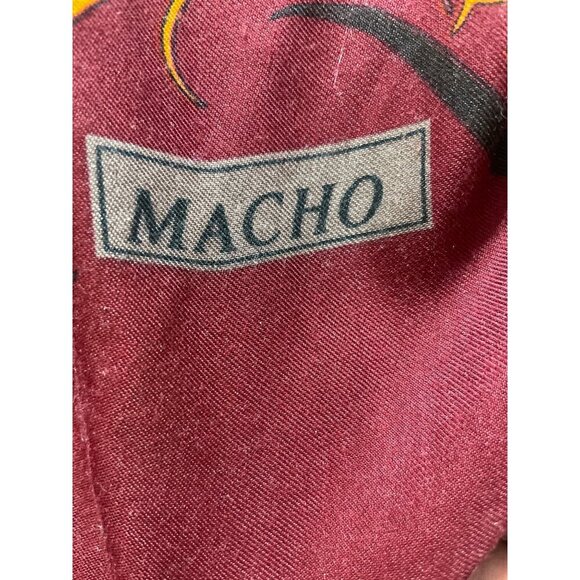 Vintage Macho Maroon Printed Scarf With Abstract & Calligraphy Design - Picture 6 of 7